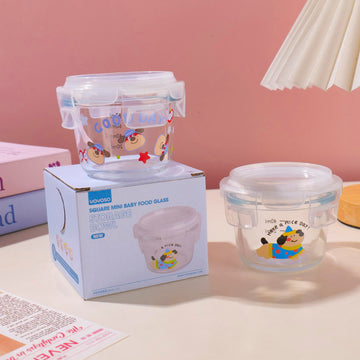 HS-BLB6001 Round Mini Baby Food Glass Storage Bowl 130ml