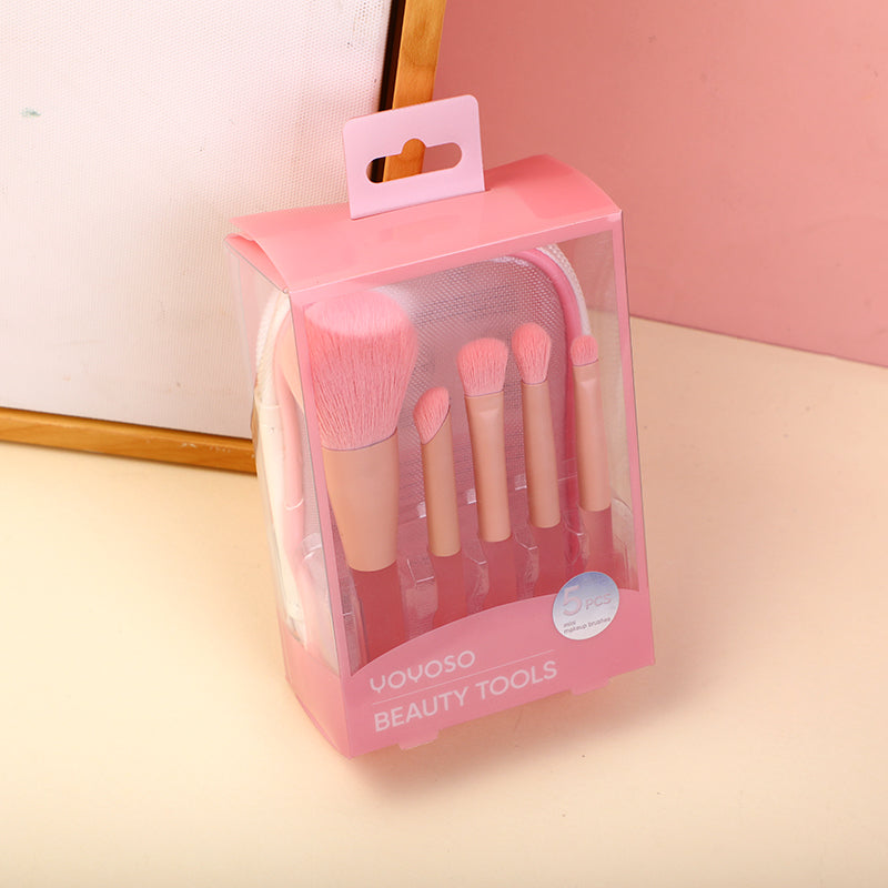 Honey Peach Makeup Brush Set-5Pcs