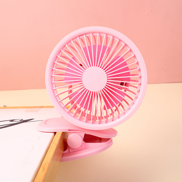 Tabletop small fan with clip-pink