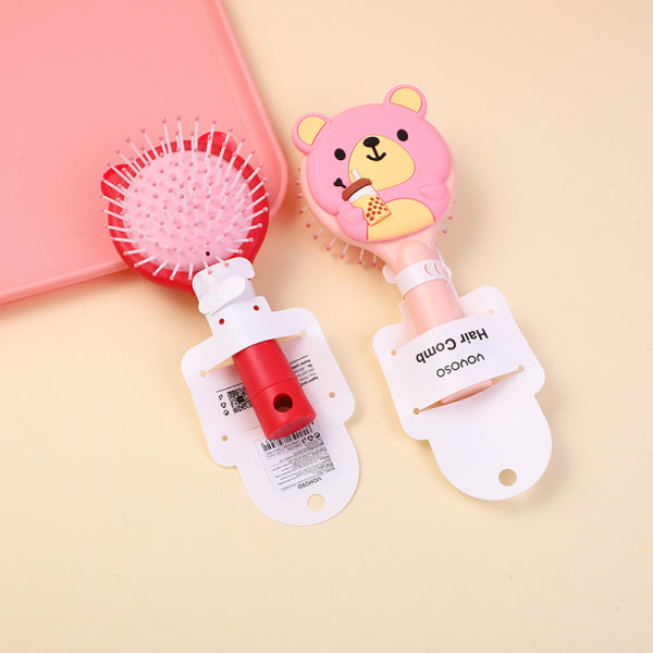 Milk tea bear patch air cushion comb (strawberry special edition)-BB04