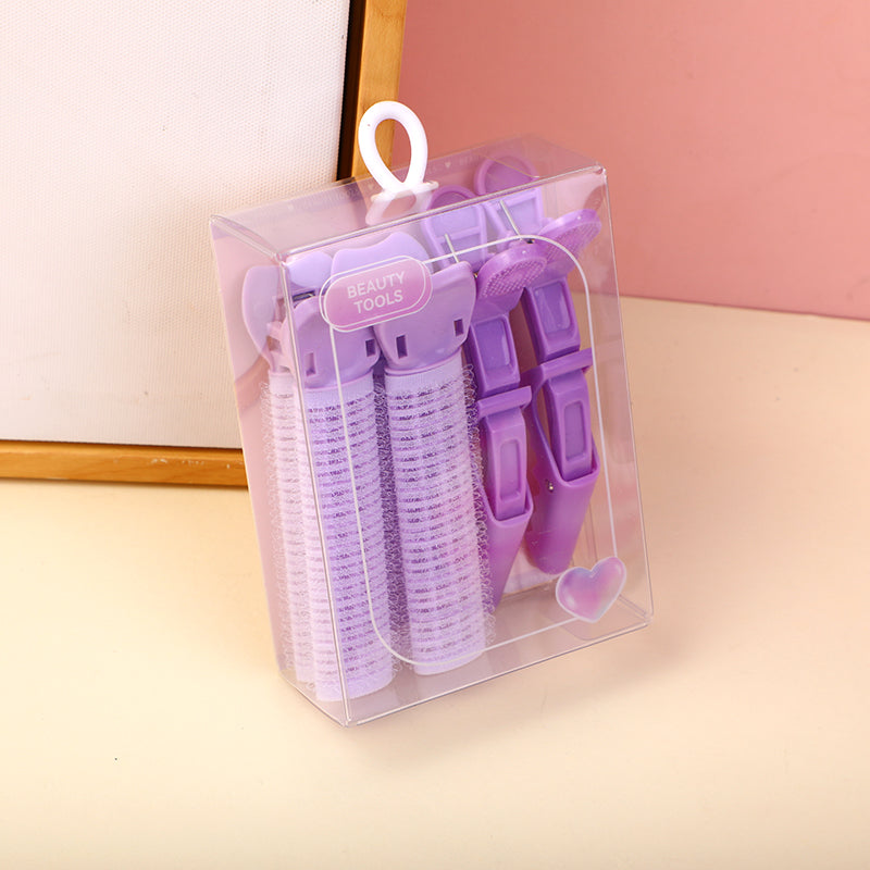 Crystal purple series fluffy hair clip-4pcs