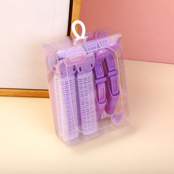 Crystal purple series fluffy hair clip-4pcs