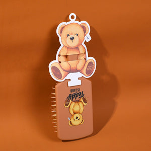 Teddy Island Series Square Massage Comb-Dark Brown