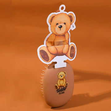 TEDDY ISLAND series round massage comb-dark brown