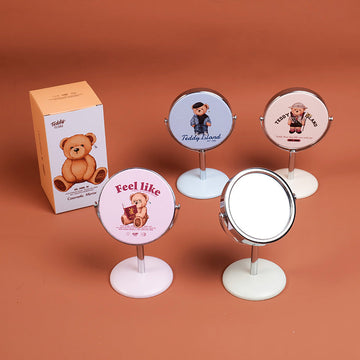 TEDDY ISLAND series round relief 3-inch small table mirror