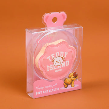TEDDY ISLAND series cute claw cotton candy powder puff (with storage box)-pink