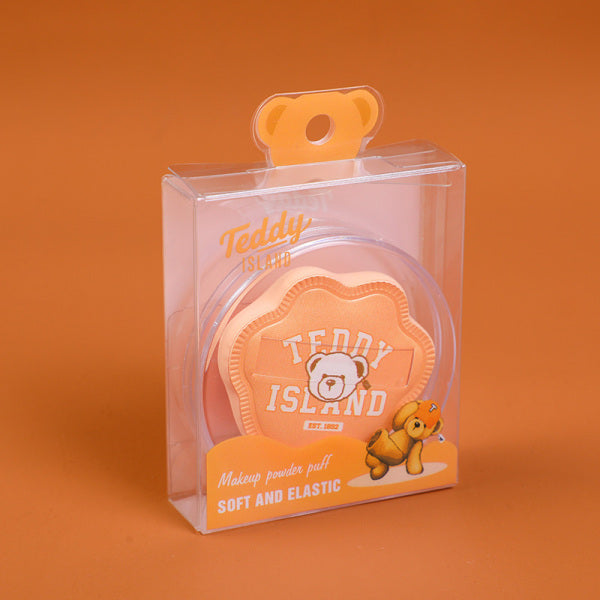 TEDDY ISLAND series cute claw cotton candy powder puff (with storage box)-light