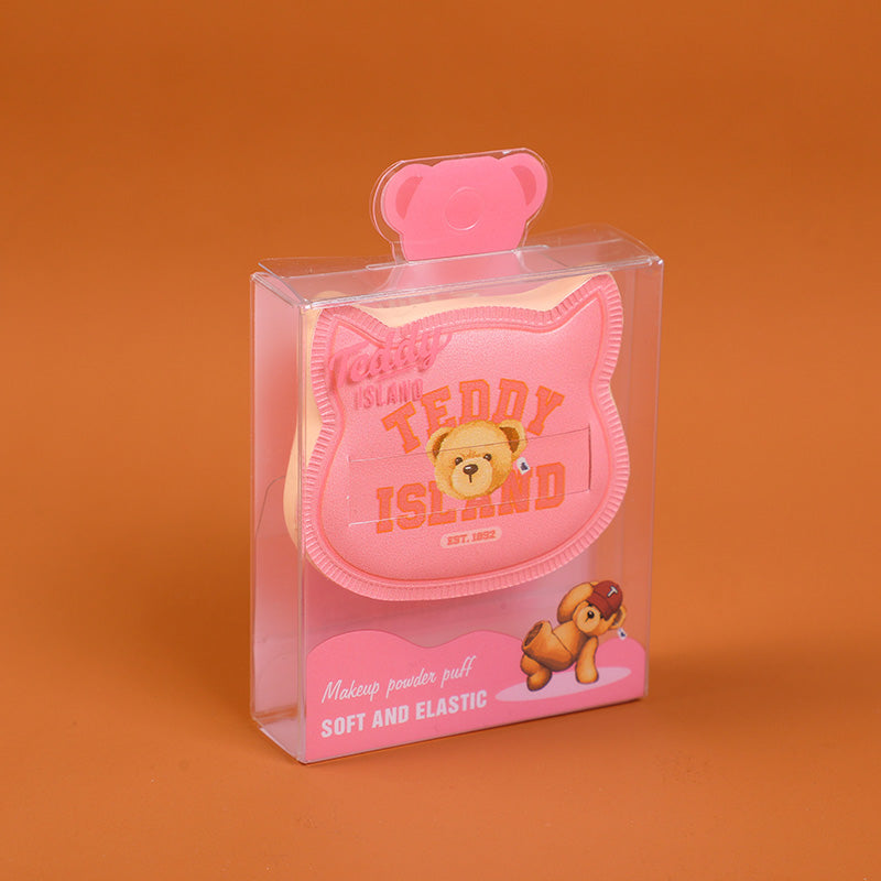 Teddy Island Series Cute Cotton Candy Powder Puff-Pink