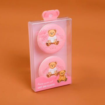 TEDDY ISLAND series velvet dry powder puff 2pcs-pink
