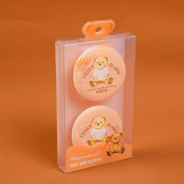 TEDDY ISLAND series velvet dry powder puff 2pcs-light brown