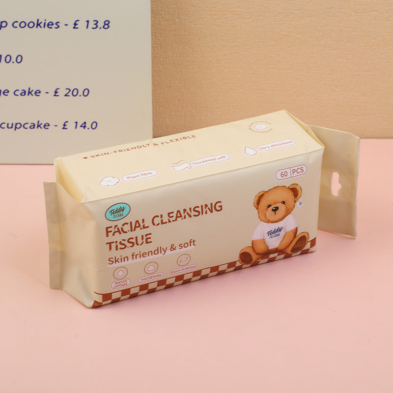 TEDDY ISLAND series flexible facial cleansing tissue-60 sheets