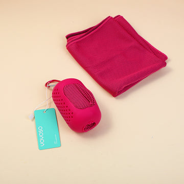 Fitness cool quick-drying towel with silicone bag（30*100cm）