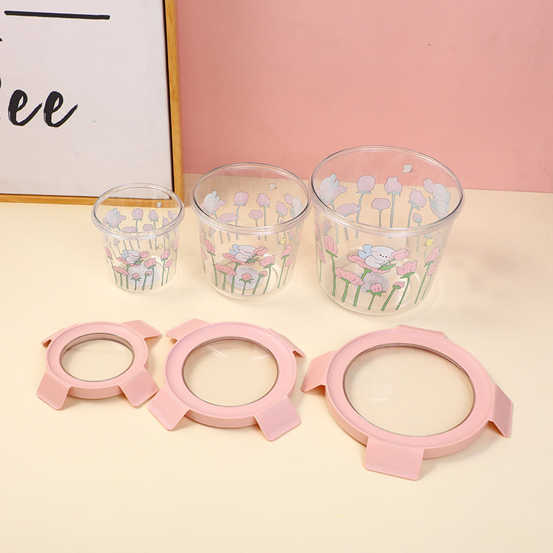 Round cartoon printed storage box-900ml