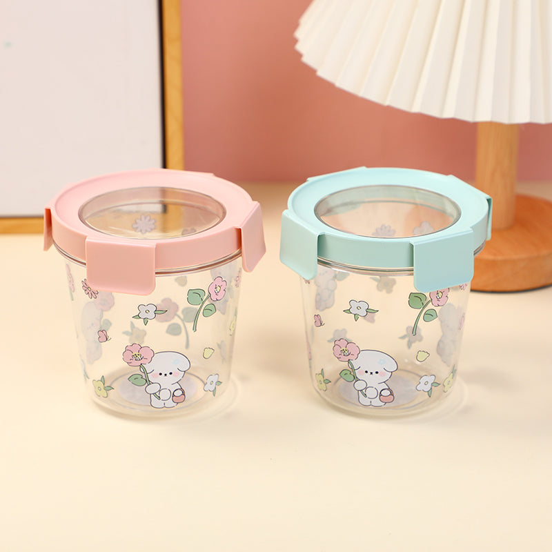 Round cartoon printed storage box-400ml