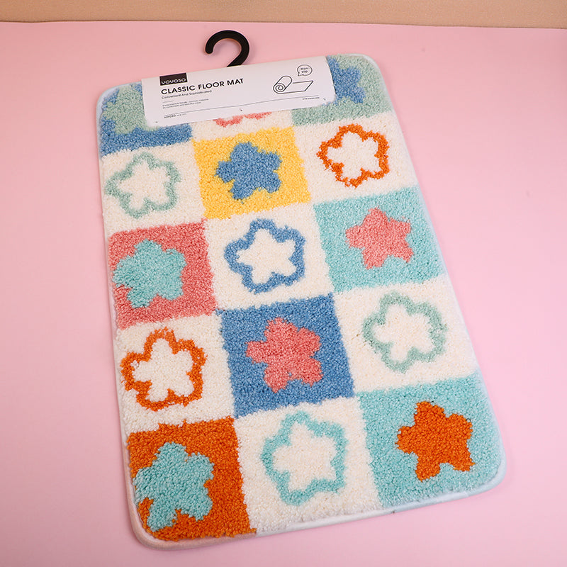 Flower season floor mat