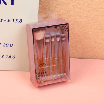 Pink and gold series makeup brush 5pcs set (storage bag for free)