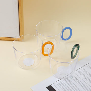 O-shaped handle glass cup