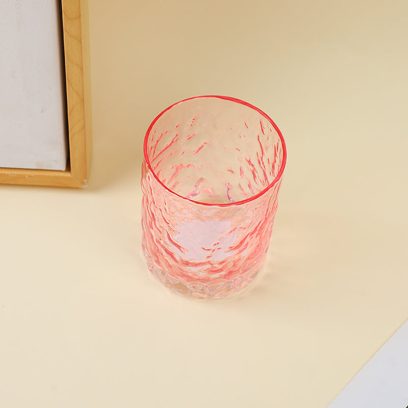 Heavy-bottomed glass cup-pink