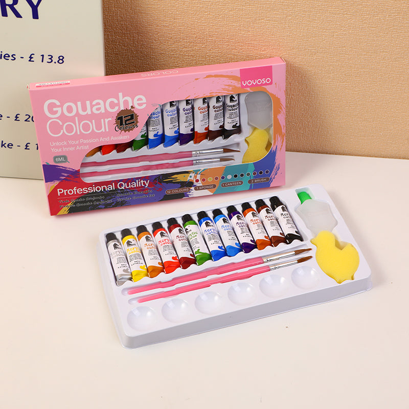 Acrylics 12 colors in aluminum tube with 2 pens