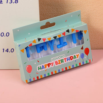 Blue Birthday Candle Set-13pcs