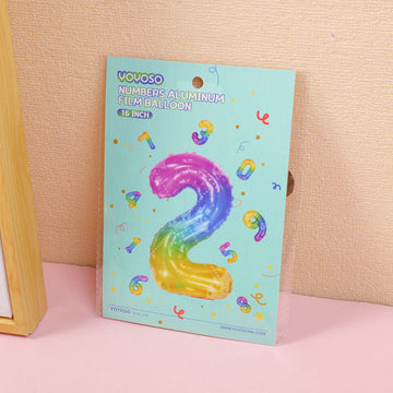 16 inch Small Numbers Aluminum Balloon Rainbow-2-1pcs