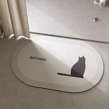 Cute Cat Round Diatomite Mat