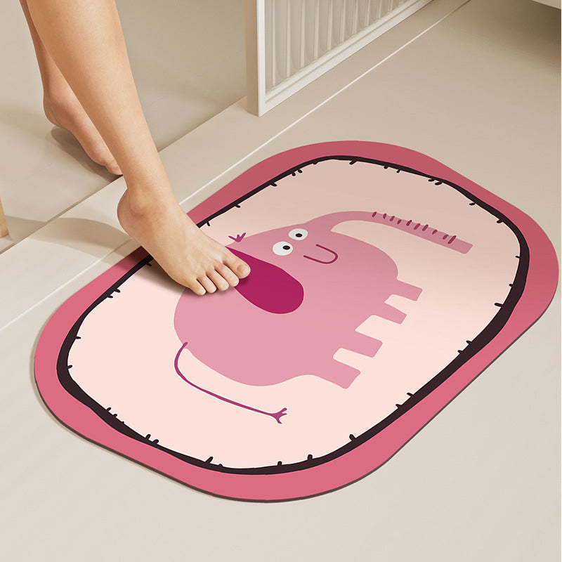 Pink Elephant Diatomite Mat