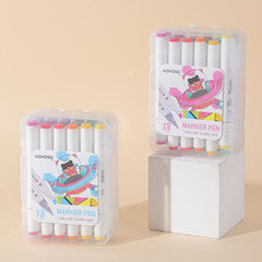 204-18 18 colors Triangle Lever Handy Box Double-ended Marker 218
