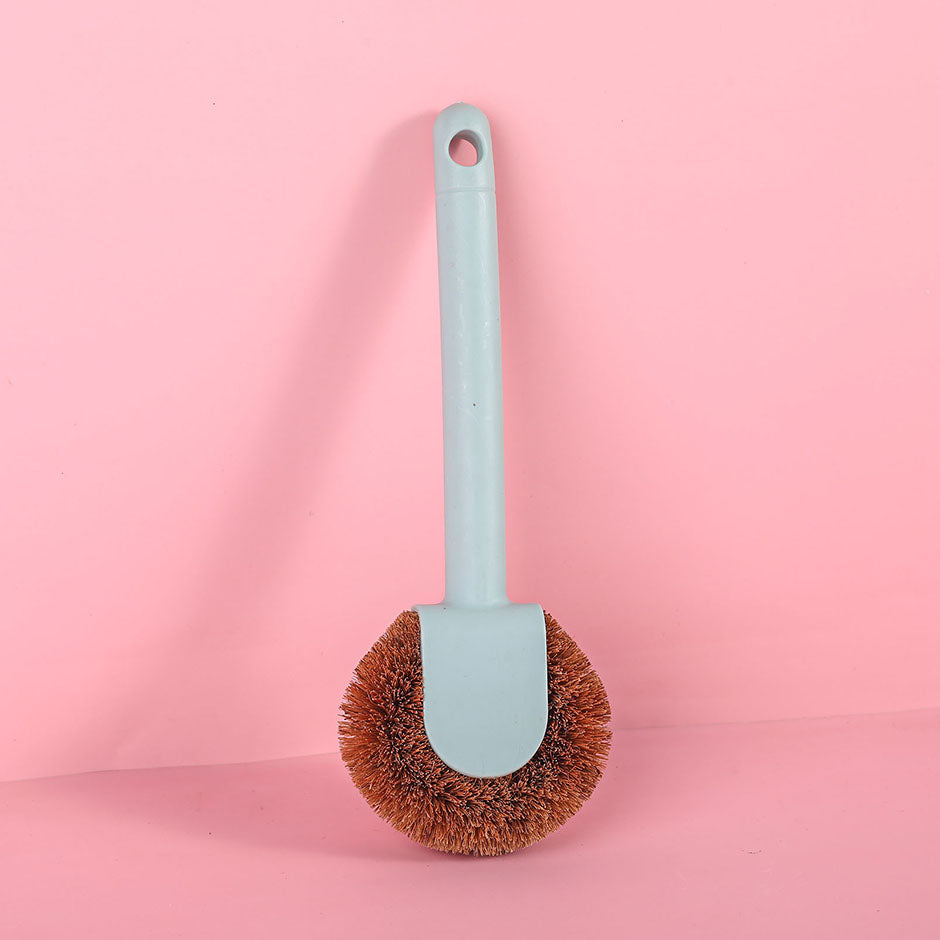 Coconut coir brush with plastic handle and cover