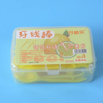 Fresh lemon dental floss pick 50pcs
