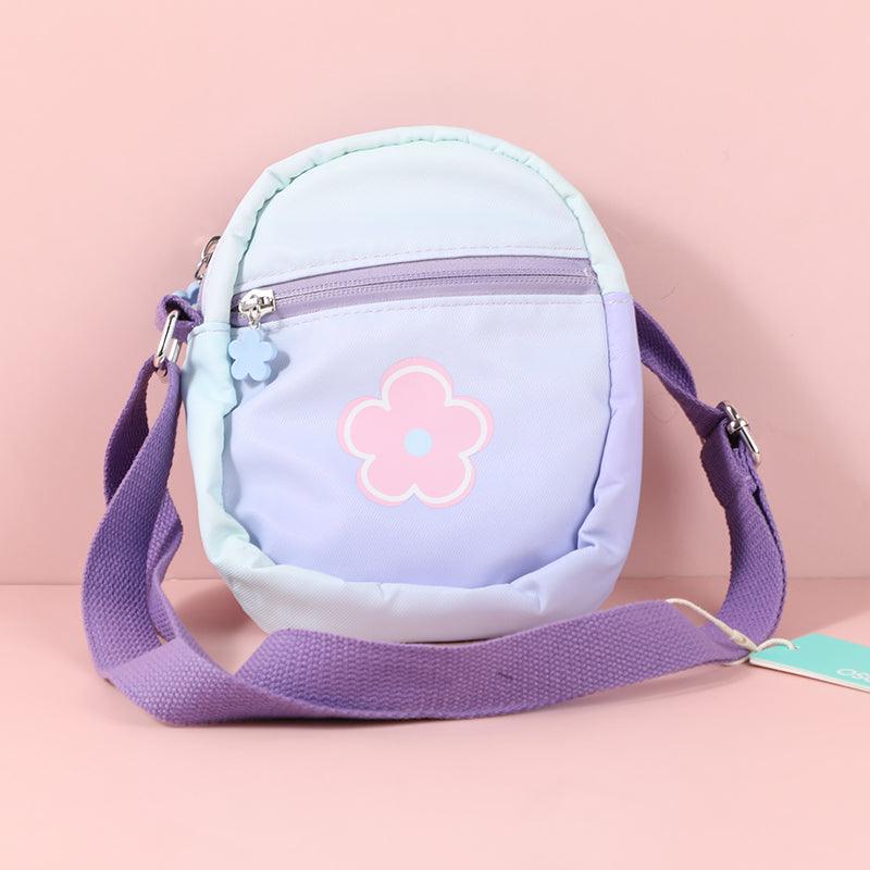 Gradient Color Flower Crossbody Bag With Zipper-Purple - YOYOSO PAKISTAN