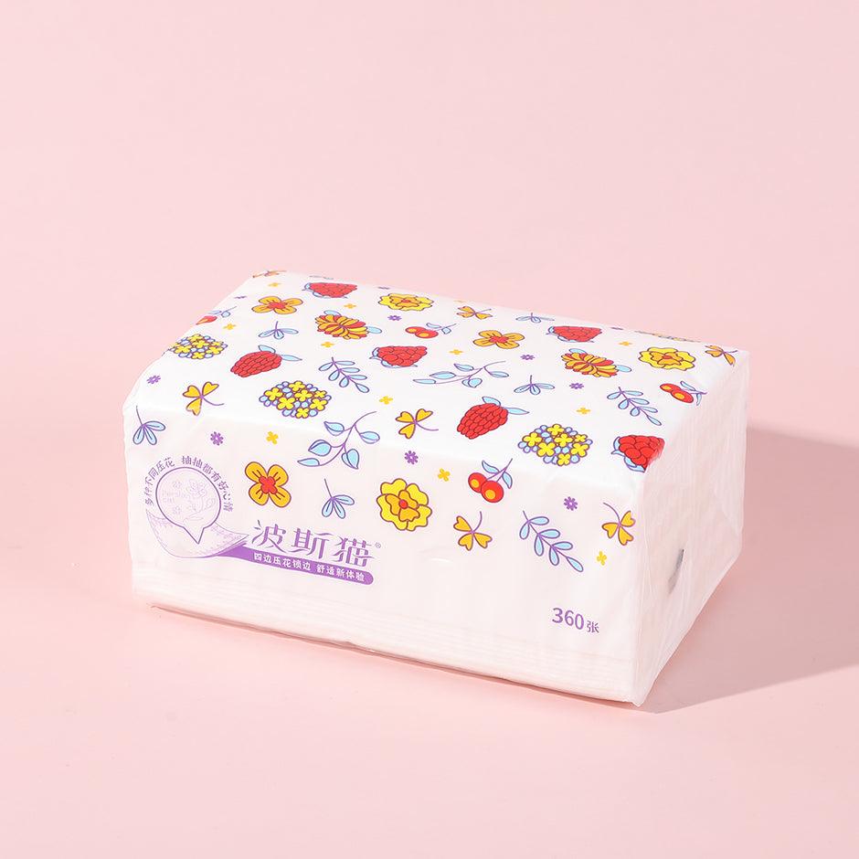 Persian Cat Flower A Embosed Extracted Facial Tissue 360 Sheets (4 Layers) - YOYOSO PAKISTAN