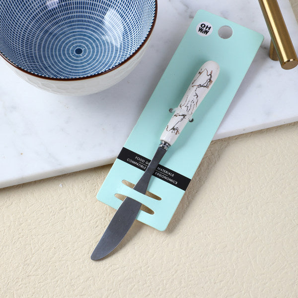 Platinum ceramic handle moon cake knife