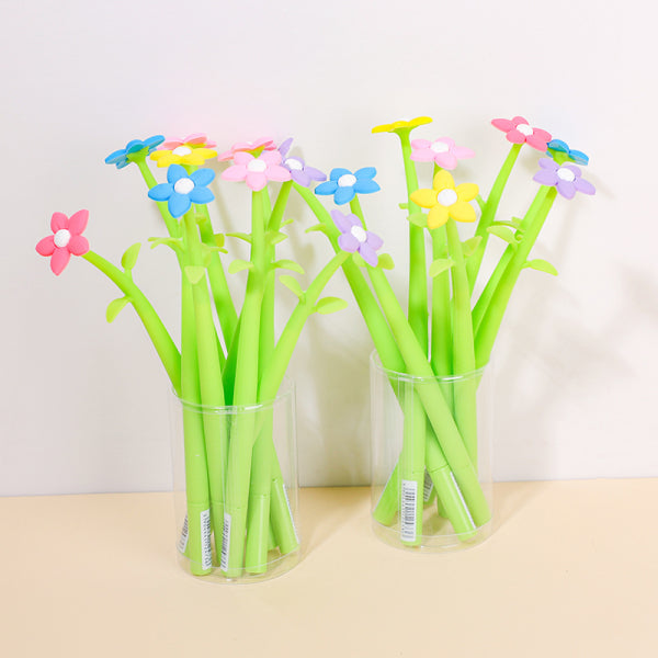 Solid color flower silicone shaking pen 20071-black