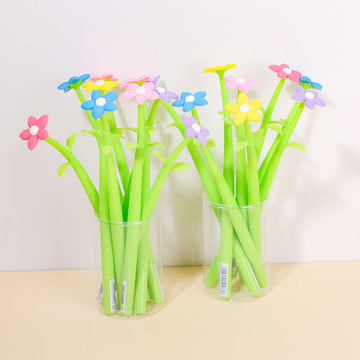 Solid color flower silicone shaking pen 20071-black