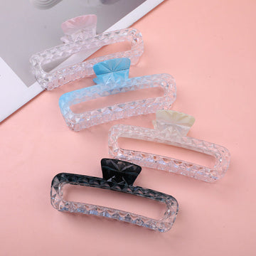 Square plaid hair claw clip-13cm