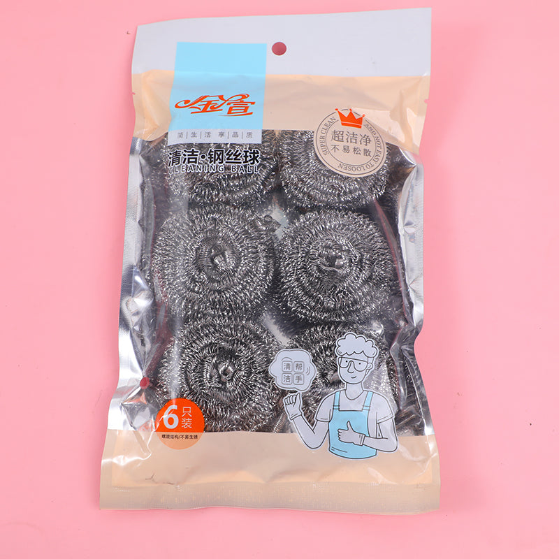 Stainless steel cleaning ball 6pcs-JX-88-06