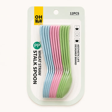 Simple wheat straw spoon 12pcs-258-M12