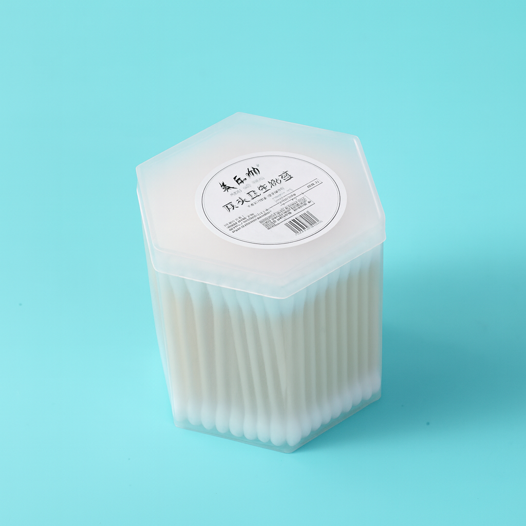 Hexagonal Frosted Cotton Swabs-180 Pcs
