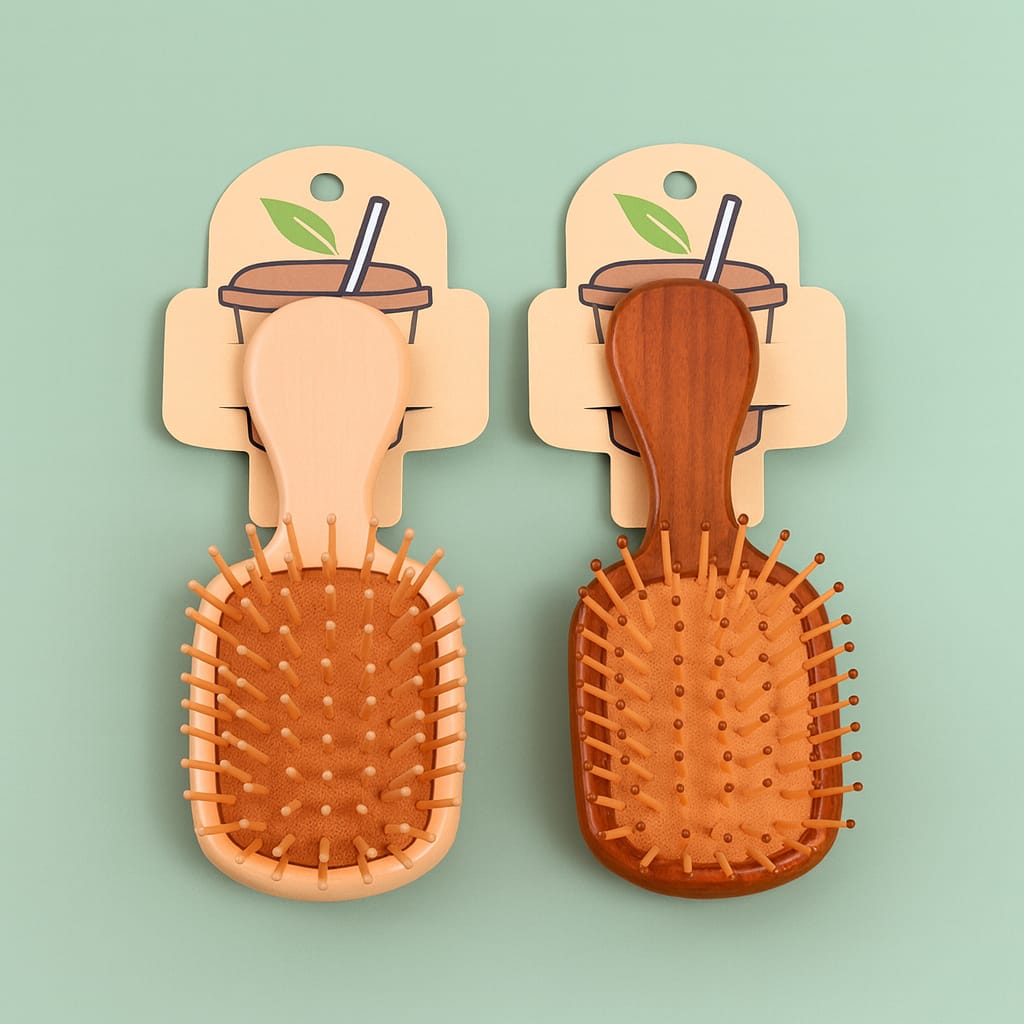 Milk tea color airbag comb-872