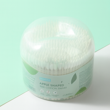 500pcs apple shaped box cotton swabs-bamboo rod with round and point tip