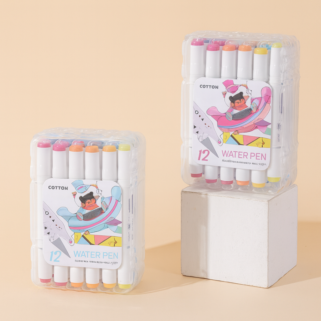 18 Colors Triangle Lever Handy Box Double-Ended Marker 218